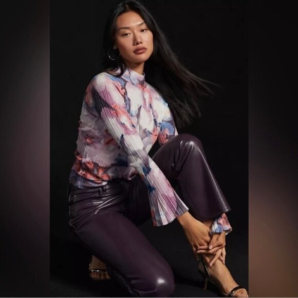 Anthropologie - Pilcro Velvet Turtleneck Sweater - PP Motif. Size: XXS. NIB - Picture 8 of 9